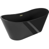 Mexen Montana freestanding bathtub 170 x 80 cm, black, overflow gold - 52011708070-50