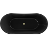 Mexen Montana freestanding bathtub 67 x 31 in, black, brushed gold overflow - 52011708070-55
