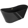 Mexen Montana freestanding bathtub 67 x 31 in, black, brushed gold overflow - 52011708070-55