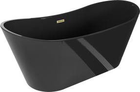 Mexen Montana freestanding bathtub 67 x 31 in, black, brushed gold overflow - 52011708070-55