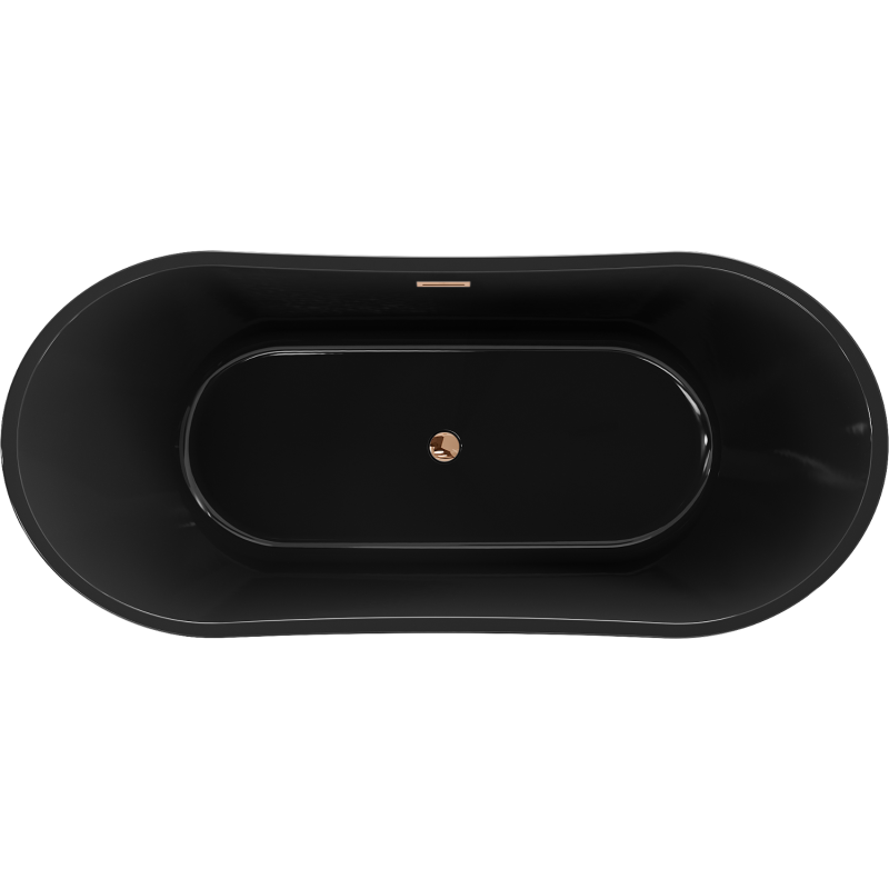 Mexen Montana freestanding bathtub 170 x 80 cm, black, overflow rose gold - 52011708070-60