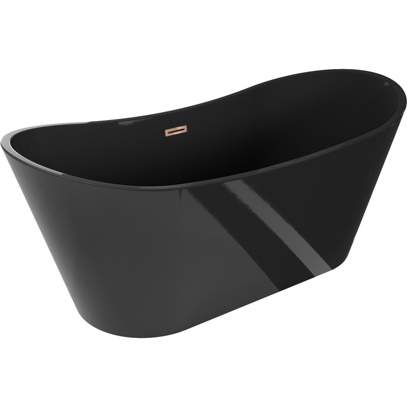 Mexen Montana freestanding bathtub 170 x 80 cm, black, overflow rose gold - 52011708070-60