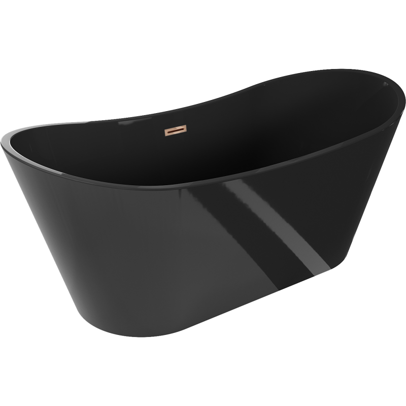Mexen Montana freestanding bathtub 170 x 80 cm, black, rose gold overflow - 52011708070-60
