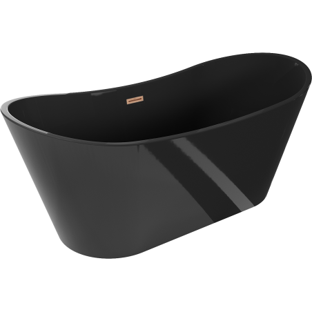 Mexen Montana freestanding bathtub 170 x 80 cm, black, brushed copper overflow - 52011708070-65