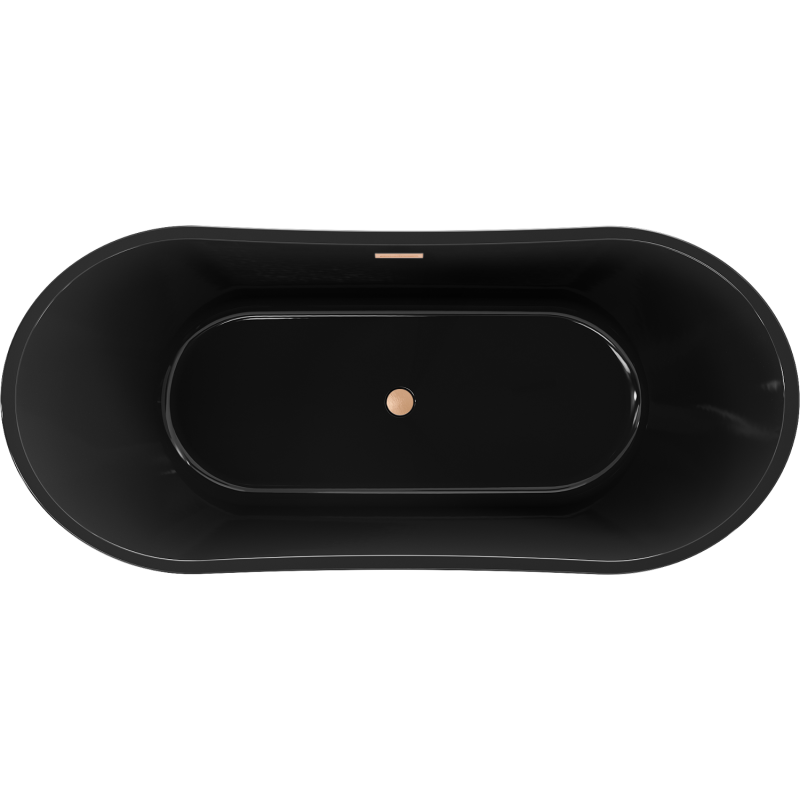 Mexen Montana free-standing bath 170 x 80 cm, black, brushed copper overflow - 52011708070-65