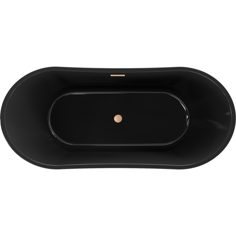 Mexen Montana freestanding bathtub 170 x 80 cm, black, brushed copper overflow - 52011708070-65