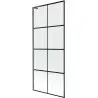Mexen Next L bath screen 1-wing 80 x 150 cm, black grid, gun gray brushed - 895-080-000-03-77-66