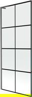 Mexen Next L bath screen 1-wing 80 x 150 cm, black grid, gun gray brushed - 895-080-000-03-77-66