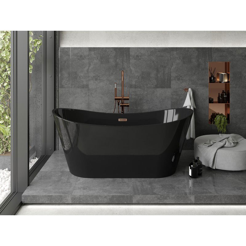 Mexen Montana free-standing bath 170 x 80 cm, black, brushed copper overflow - 52011708070-65