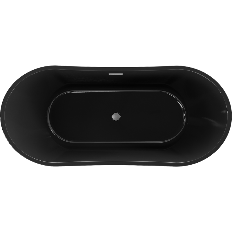 Mexen Montana freestanding bathtub 170 x 80 cm, black, brushed gun gray overflow - 52011708070-66