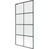 Mexen Next L shower screen 1-winged 90 x 150 cm, black grid, brushed gun gray - 895-090-000-03-77-66