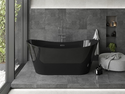 Mexen Montana free-standing bathtub 170 x 80 cm, black, brushed gun gray overflow - 52011708070-66