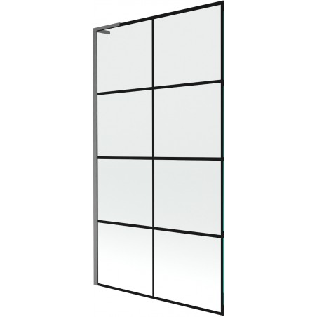 Mexen Next L Single-panel Bath Screen 100 x 150 cm, Black Pattern, Brushed Gun Gray - 895-100-000-03-77-66