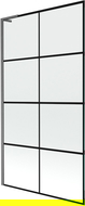 Mexen Next L Single-panel Bath Screen 100 x 150 cm, Black Pattern, Brushed Gun Gray - 895-100-000-03-77-66