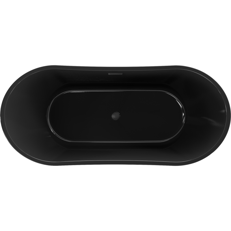 Mexen Montana free-standing bathtub 170 x 80 cm, black, black overflow - 52011708070-70