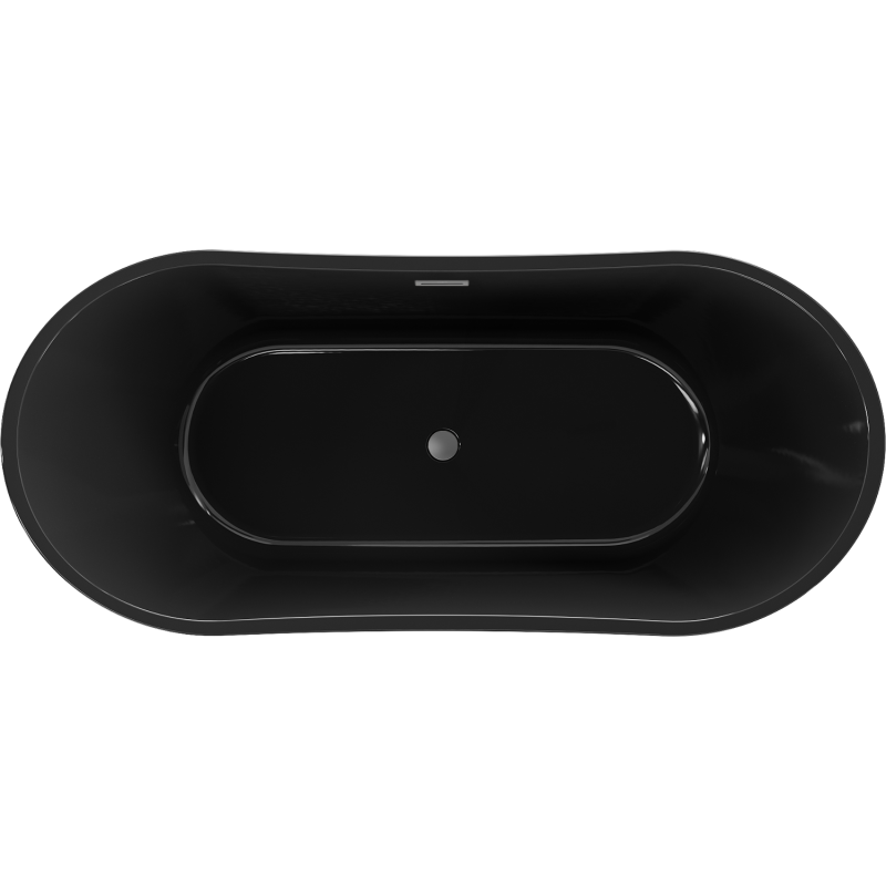 Mexen Montana freestanding bathtub 170 x 80 cm, black, gun metal overflow - 52011708070-95