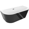 Mexen Oval freestanding back-to-wall bathtub 180 x 80 cm, white/black, black overflow - 52671808075-70
