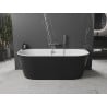 Mexen Oval freestanding wall-mounted bath 180 x 80 cm, white/black, gun metal overflow - 52671808075-95