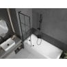 Mexen Next L Bath Screen 1-Panel 50 x 150 cm, Black Pattern, Black - 895-050-000-03-77-70