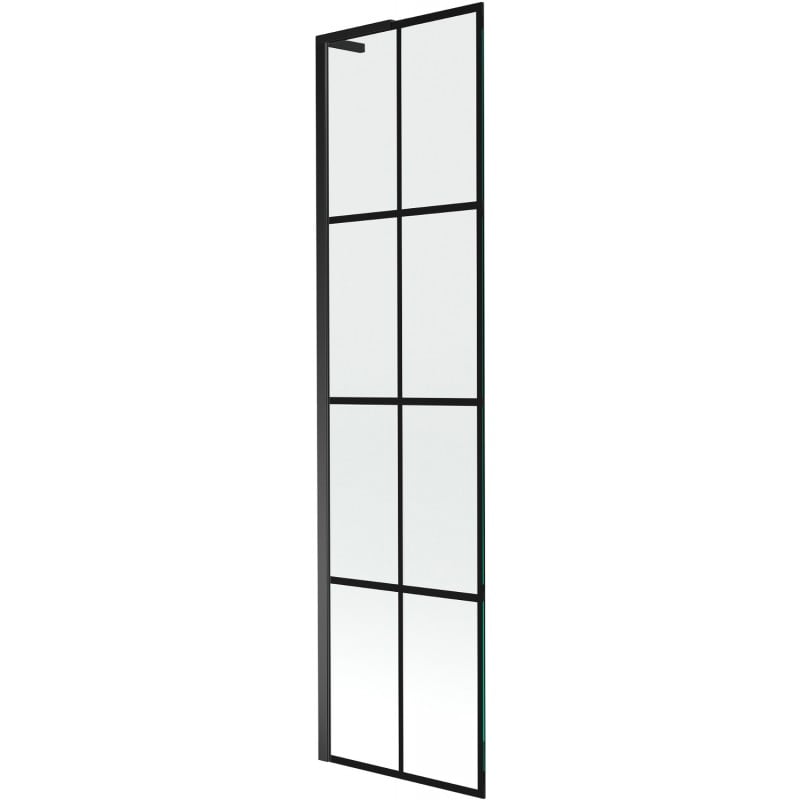 Mexen Next L Bath Screen 1-Panel 50 x 150 cm, Black Pattern, Black - 895-050-000-03-77-70