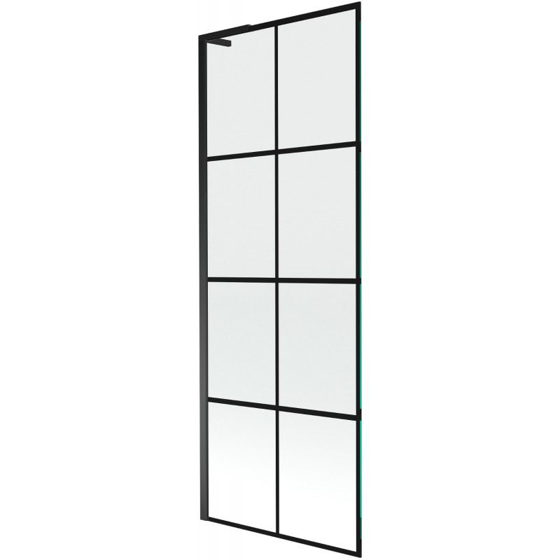 Mexen Next L Bath Screen 1-Panel 70 x 150 cm, Black Pattern, Black - 895-070-000-03-77-70