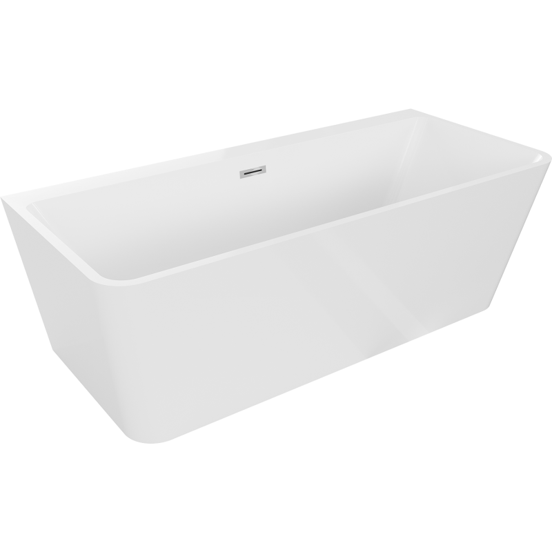 Mexen Volta freestanding wall-mounted bathtub 150 x 75 cm, white, chrome overflow - 51131507500-01