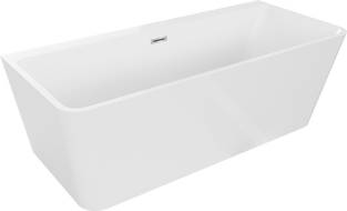 Mexen Volta freestanding wall-mounted bathtub 67 x 29.5 in, white, chrome overflow - 51131707500-01