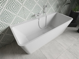 Mexen Volta freestanding wall-mounted bathtub 150 x 75 cm, white, white overflow - 51131507500-20
