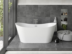 Mexen Montana freestanding bath 180 x 80 cm, white, chrome overflow - 52011808000-01