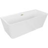 Mexen Volta freestanding wall-mounted bathtub 170 x 75 cm, white, overflow gold - 51131707500-50