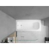 Mexen Vega rectangular bathtub 170 x 70 cm with enclosure and 2-panel screen 100 cm, transparent, chrome - 550117070X9010020100