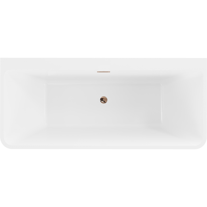 Mexen Volta freestanding wall-mounted bath 170 x 75 cm, white, overflow rose gold - 51131707500-60