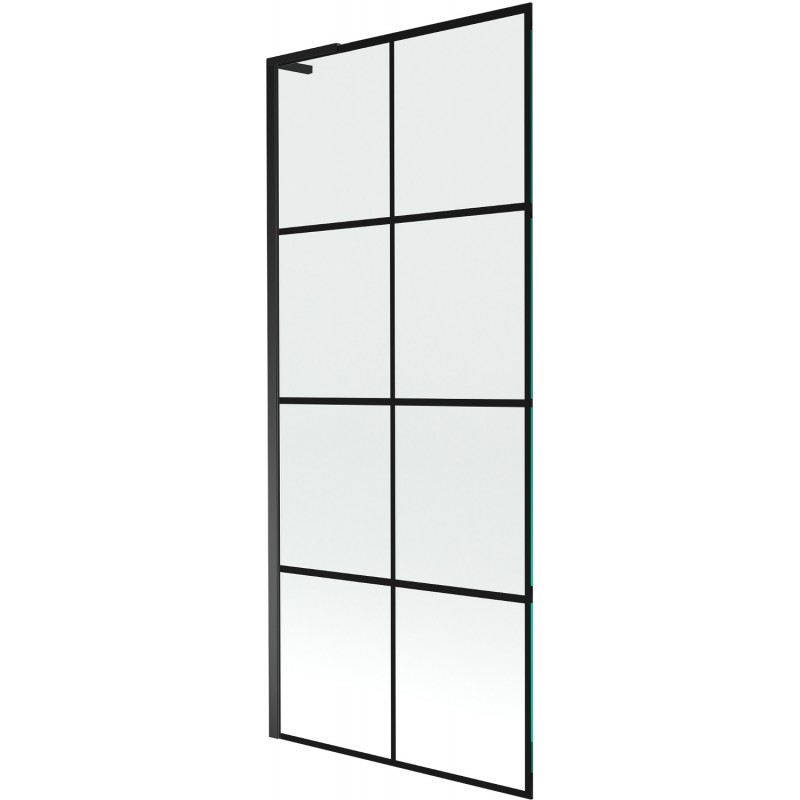 Mexen Next L bathtub screen, 1-panel 80 x 150 cm, black pattern, black - 895-080-000-03-77-70
