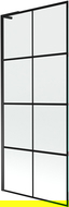 Mexen Next L bathtub screen, 1-panel 80 x 150 cm, black pattern, black - 895-080-000-03-77-70