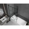 Mexen Next L 1-wing bath screen 90 x 150 cm, black grid, black - 895-090-000-03-77-70