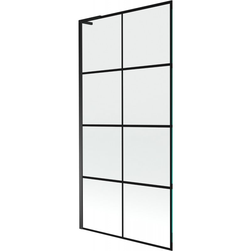 Mexen Next L 1-wing bath screen 90 x 150 cm, black grid, black - 895-090-000-03-77-70