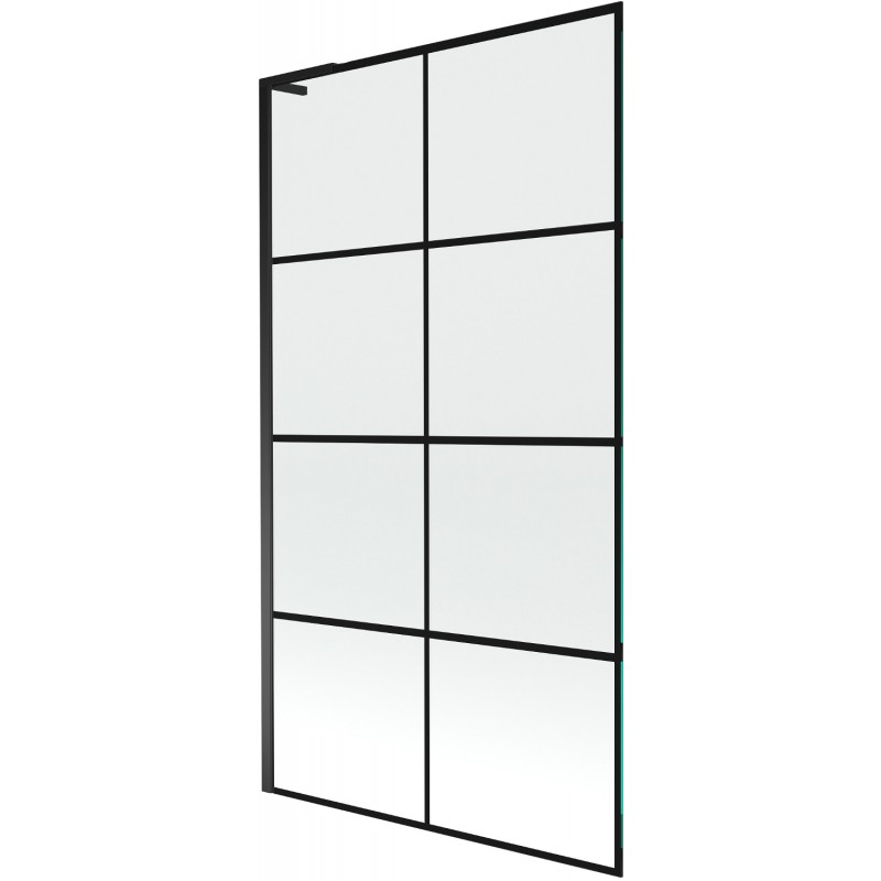 Mexen Next L Bathtub Screen 1-Panel 100 x 150 cm, Black Pattern, Black - 895-100-000-03-77-70