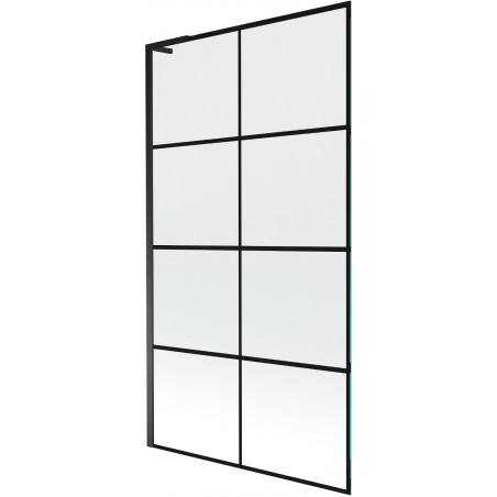 Mexen Next L Bathtub Screen 1-Panel 100 x 150 cm, Black Pattern, Black - 895-100-000-03-77-70