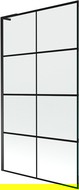 Mexen Next L Bathtub Screen 1-Panel 100 x 150 cm, Black Pattern, Black - 895-100-000-03-77-70