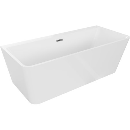 Mexen Volta free-standing wall-adjacent bathtub 170 x 75 cm, white, overflow gun metal - 51131707500-95