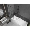 Mexen Next L 1-winged bath screen 50 x 150 cm, black grid, gun metal - 895-050-000-03-77-95