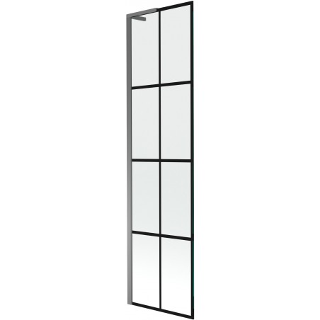 Mexen Next L bath screen 1-wing 50 x 150 cm, black pattern, gun metal - 895-050-000-03-77-95