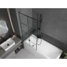 Mexen Next L 1-winged Bath Screen 80 x 150 cm, Black Grid, Gun Metal - 895-080-000-03-77-95