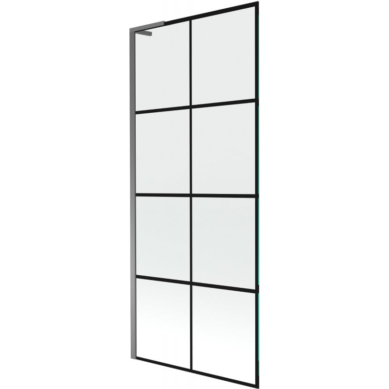 Mexen Next L Bathtub Screen 1-Panel 80 x 150 cm, Black Pattern, Gun Metal - 895-080-000-03-77-95