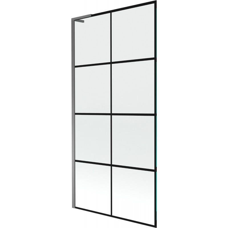 Mexen Next L Bathtub Screen 1-Panel 90 x 150 cm, Black Pattern, Gun Metal - 895-090-000-03-77-95