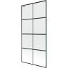 Mexen Next L 1-wing Bath Screen 90 x 150 cm, black grid, gun metal - 895-090-000-03-77-95