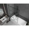 Mexen Next L Bathtub Screen 1-Panel 100 x 150 cm, Black Pattern, Gun Metal - 895-100-000-03-77-95