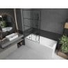 Mexen Next L Bathtub Screen 1-Panel 100 x 150 cm, Black Pattern, Gun Metal - 895-100-000-03-77-95