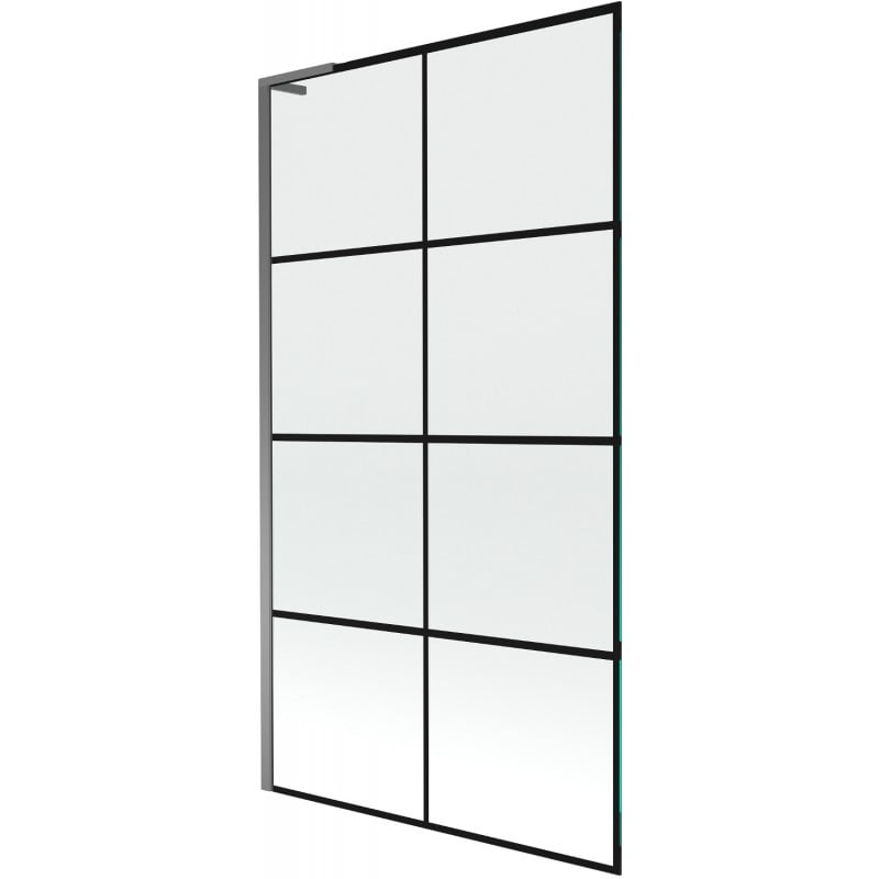 Mexen Next L 1-wing bath screen 100 x 150 cm, black grid, gun metal - 895-100-000-03-77-95