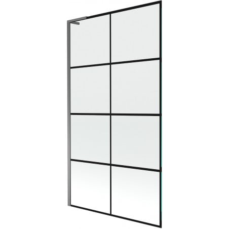 Mexen Next L 1-wing bath screen 100 x 150 cm, black grid, gun metal - 895-100-000-03-77-95